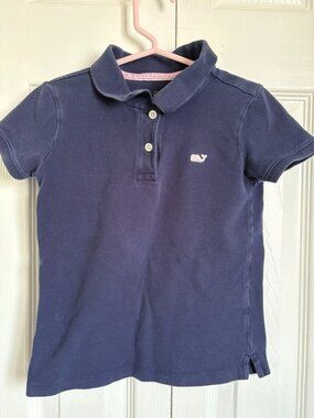 Vineyard Vines Navy Polo with Embroidered Whale Size 5